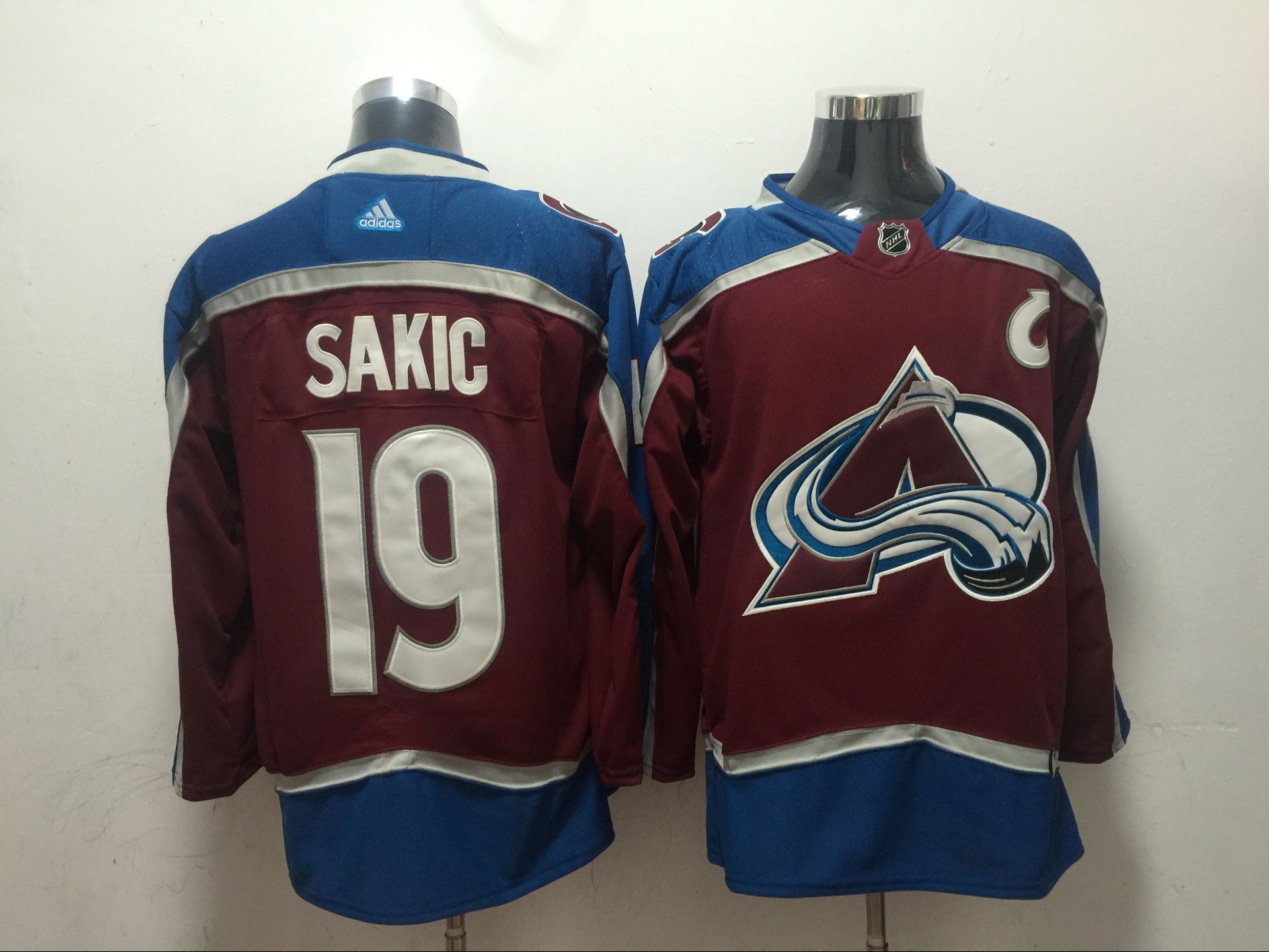 Men Colorado Avalanche #19 Sakic Red Adidas Hockey Stitched NHL Jerseys